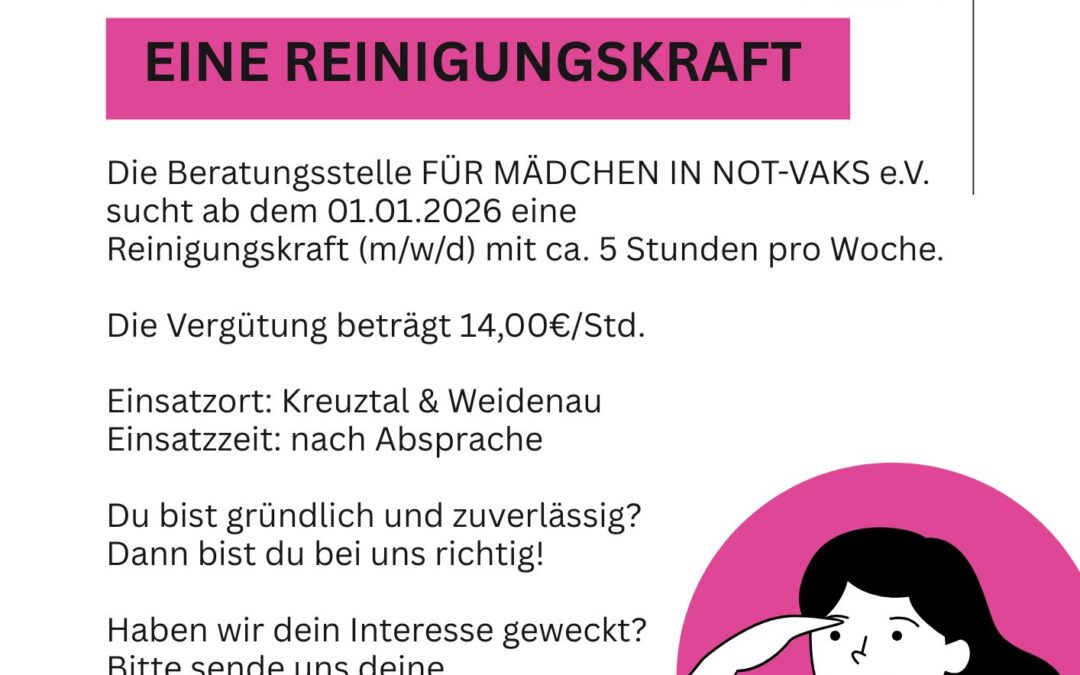 Wir suchen eine Reinigungskraft!