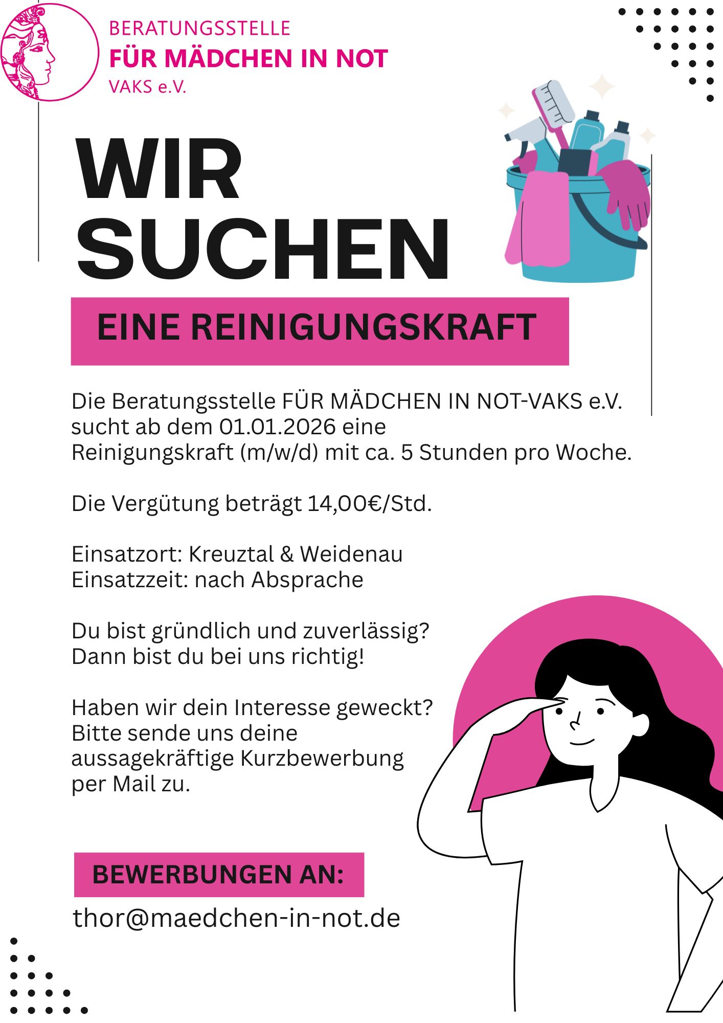 Reinigunskraft Stellenausschreibung