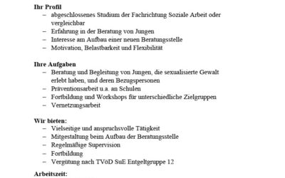 Jungenberatungsstelle sucht Sozialarbeiter/Sozialpädagogen
